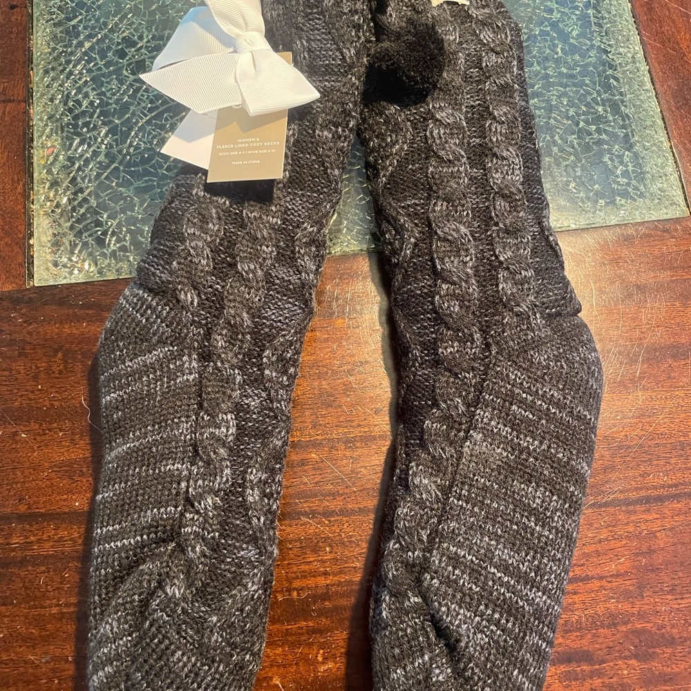 UGG Women's Cable Knit Socks - Charcoal